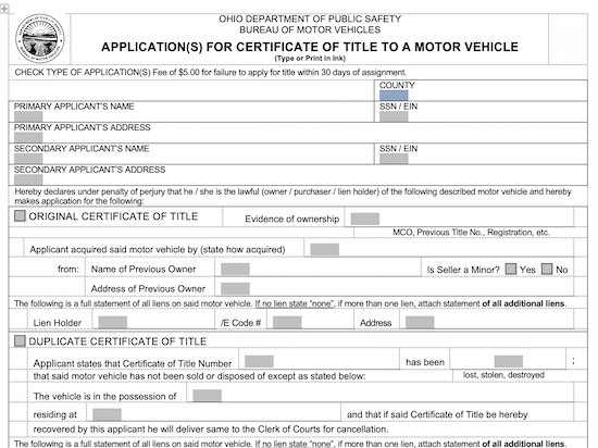 application for a duplicate title mn