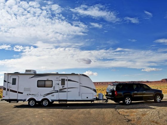 SUV towing an RV