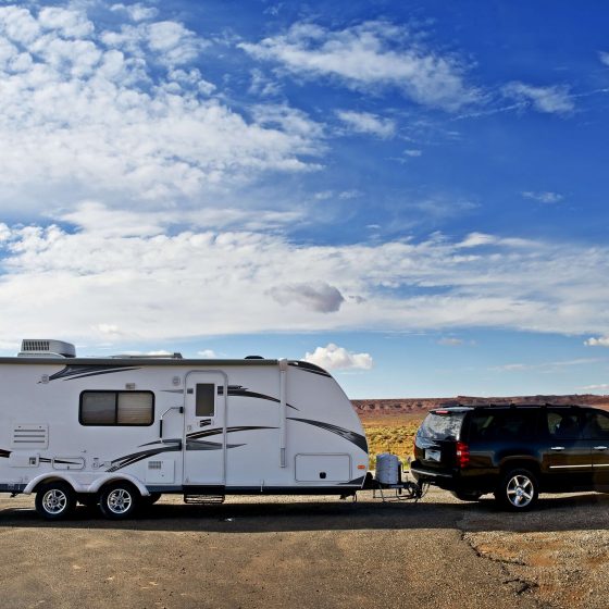 SUV towing an RV