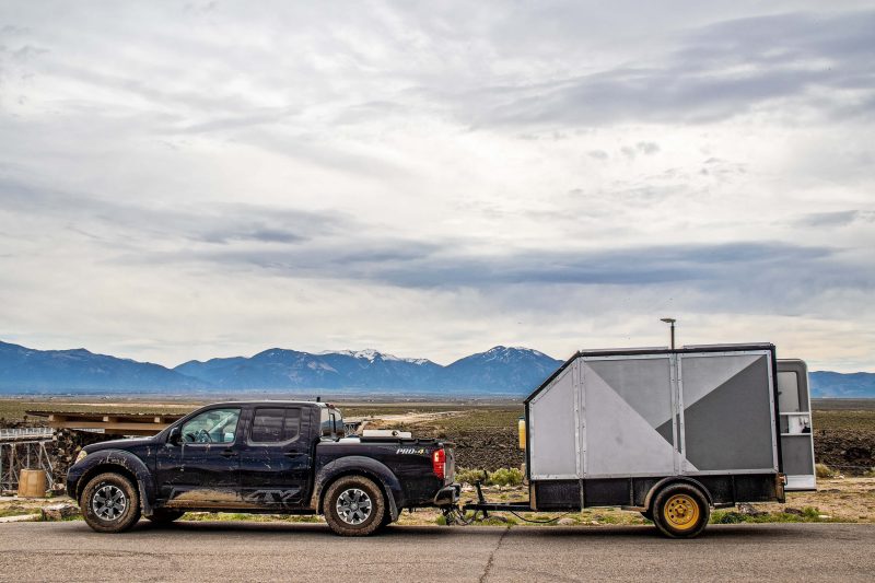 Pickup towing a trailer