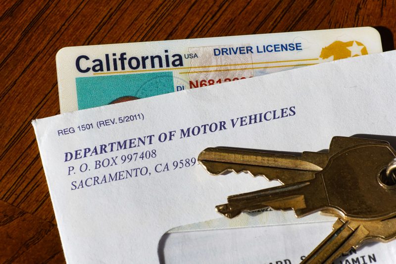 CA driver's license and DMV letter