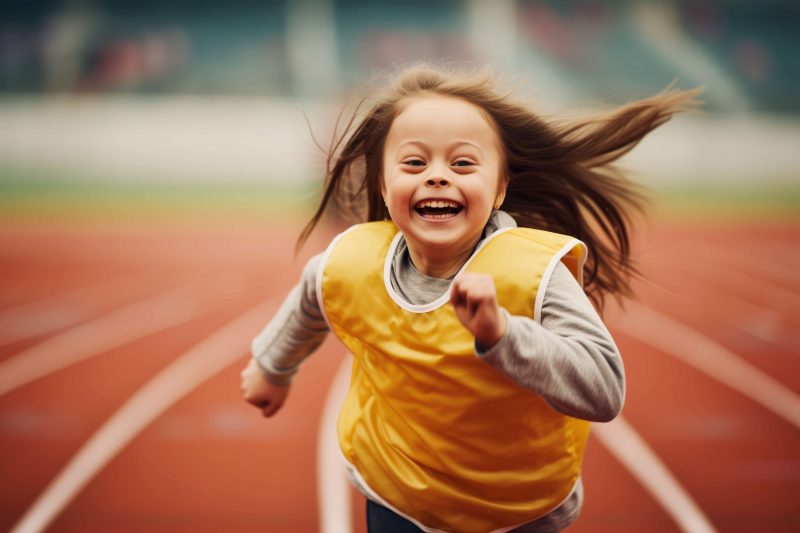 Happy girl running