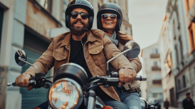 Couple on a motorbike