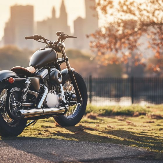 Motorcycle in autumn