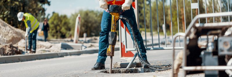 Road construction worker