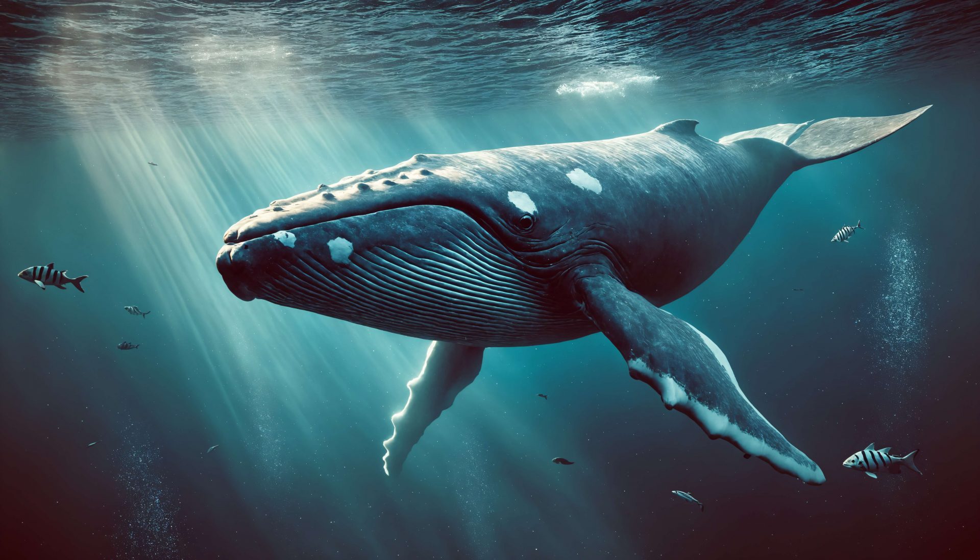 Whale swimming underwater